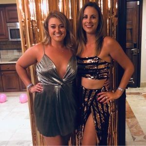 Silver Metallic Mini Dress House of Harlow x Revolve. Size Large.